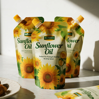 Pochette à bec verseur personnalisée pour huile de tournesol, 5 litres, 1 gallon, sac liquide avec poignée pour huile de palme