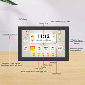Reloj digital Azan de 15.6 pulgadas, tableta Corán, reloj de oración musulmán con pantalla táctil, reproductor de aprendizaje de recitación del Corán para el hogar, la oficina o la pared. - Product Image 3