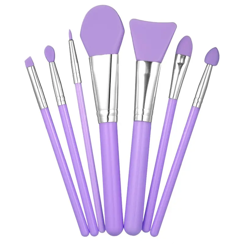 S585 silicone makeup brush set Beauty tools flexible face spatula brush