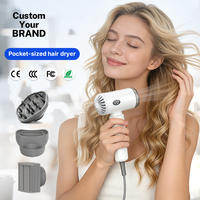Sèche-cheveux professionnel à moteur sans balais haute vitesse 1600W, ions négatifs, température constante, portable, écran LCD