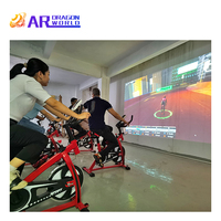 Jeux de course de vélo dynamiques en réalité augmentée Projection interactive Vélo d'exercice VR avec jeu vidéo Convient pour la salle de sport