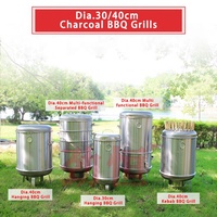 Portable Mini Vertical En Acier Inoxydable 410 30cm De Diamètre Kebab Brochette Charbon De Bois Barbecue Grill pour Un Usage Domestique En Plein Air