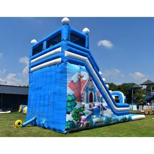 Glissade gonflable d'hiver avec <span class=keywords><strong>piscine</strong></span> hermétique pour la <span class=keywords><strong>campagne</strong></span> |   Équipement de jeu gonflable commercial bleu et blanc - Product Image 4