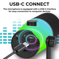 Micrófono Dinámico USB XLR MV5 para Juegos, Streaming, Podcast, Transmisión, Grabación, Micrófono de Estudio de Escritorio para PC y Mac