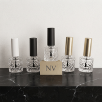 Bouteille de vernis à ongles vide en verre à texture spéciale, 5ml, 8ml, 10ml, 12ml, 15ml, avec bouchon pinceau, vente en gros, directement de l'usine