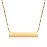 Collier en acier titane sept perles pour femmes à la mode BAR Long pendentif bande horizontale perle plaque lumineuse en acier inoxydable bricolage