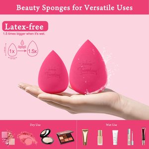 Vera perfezione spugne per il trucco rosso rosa e nero modello triangolo pennelli 25 pz cipria cipria cipria sbuffi Set di pennelli
