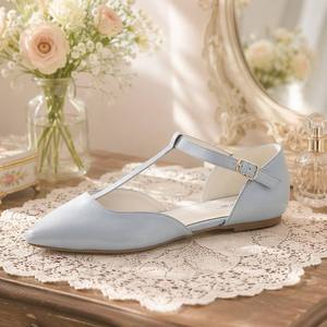 Scarpe Basse da Donna con Logo Personalizzato OEM, Punta Affusolata, Taglio D'Orsay, Cinturino a T, Fibbia Regolabile alla Caviglia, Ballerine Casual Eleganti - Product Image 4