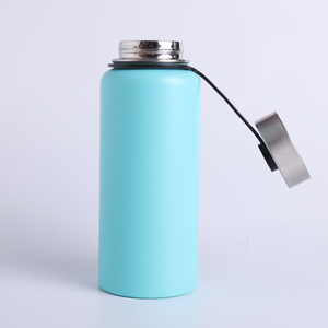 Botella de agua aislada al vacío de doble pared de acero inoxidable de 32oz de alta calidad con asa de transporte - Product Image 2