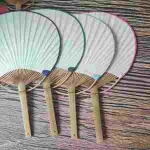 Abanico de Papel Uchiwa de Bambú Chino Ecológico, Decoración Blanca para Bodas con Técnica de Tallado Floral para Fiestas y Eventos - Product Image 5