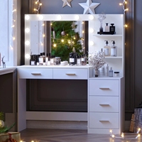 Meuble de chambre à coucher en bois écologique avec éclairage LED, coiffeuse intelligente moderne pour appartement