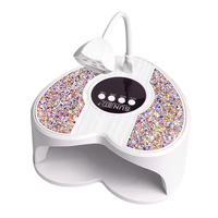 Lampe à ongles UV LED SUN BT-7, nouvelle conception en forme de cœur, haute puissance 288W, avec strass en cristal, pour usage domestique, 100-240V, 365nm