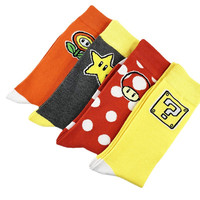 Personnalisé Drôle Mario Champignon Hommes Chaussettes En Coton Pas Cher Équipage Charte Robe Casual Fantaisie Chaussettes Pour Hommes