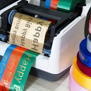 Imprimante à ruban à ruban personnalisée avec logo de marque numérique N-mark, machine d'impression numérique à ruban satiné imprimante à feuille d'estampage à chaud