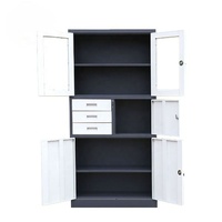 Armoire de rangement de bureau moderne en fer, élégante et fonctionnelle, avec grande capacité de rangement, compartiments sécurisés et verrouillables
