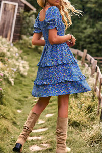 Robe mi-longue à pois pour femme, tenue d'été élégante et décontractée, style <span class=keywords><strong>Romance</strong></span> française - Product Image 6