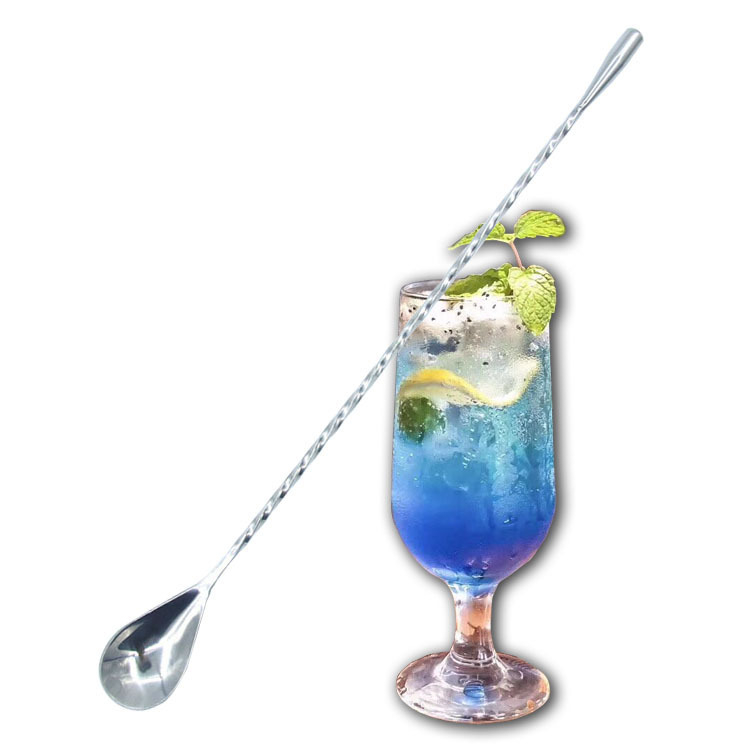 Stainless Steel Spiral Pattern Cocktail Spoon