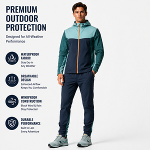 Giacca Impermeabile da Uomo Personalizzata, Traspirante, Antivento, Leggera, per Escursionismo e Campeggio, Produzione su Misura - Product Image 1
