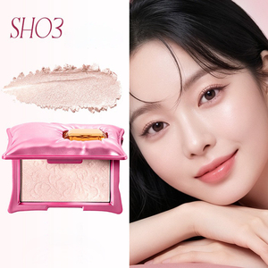 Polvo Iluminador Compacto Rosa con Brillo para Rostro, Cosméticos de Marca Privada con Logotipo Personalizado - Product Image 4