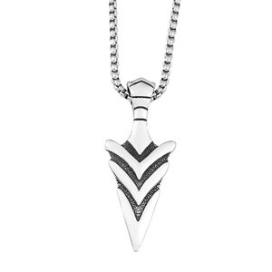 Yunnique Collar con colgante de flecha de acero inoxidable para hombre, joyería de moda de estilo vikingo geométrico - Product Image 5