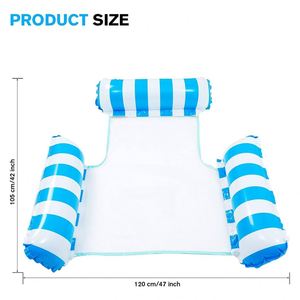 Cama Flotante Inflable Personalizada de 2 Piezas para Piscina, con Bomba Manual, Hamaca Inflable de PVC de Tres Tubos, Flotador Acuático - Product Image 2
