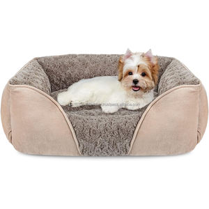 Lit pour petit chien en gros, lit pour chat, canapé d'hiver, nid rectangulaire, doux, apaisant, durable, lavable, câlin pour animaux de compagnie avec fond antidérapant - Product Image 2