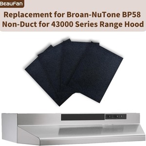 Feuilles filtrantes en coton à fibres de carbone activé, noires, découpées sur mesure pour les filtres d'extraction des hottes de cuisine - Product Image 3