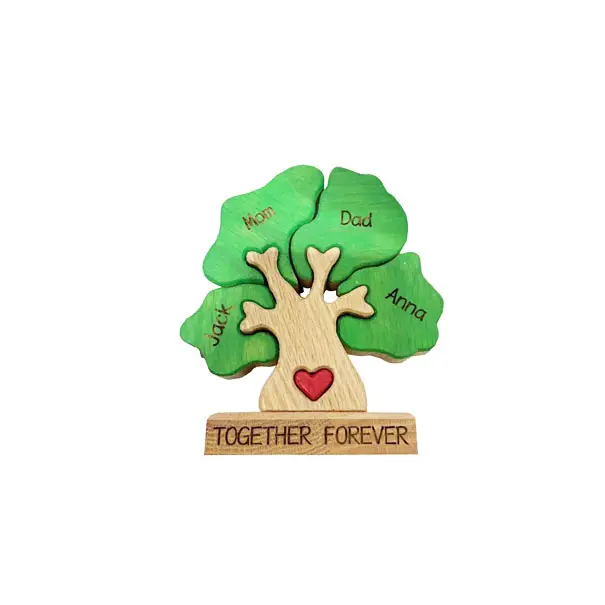 Pommier en bois famille Puzzle jouet pépinière décoration arbre en bois famille puzzle fête des mères cadeau