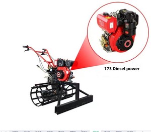 Nivelador de mezcla de tambor pequeño de mano para uso en carretera, máquina de nivelación de hormigón para esparcir mortero de gasolina, máquina de paletas de cenizas de hormigón de cemento - Product Image 2