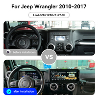 Foforfor Double écran 12,3 pouces pour Jeep Wrangler 2010-2017, tableau de bord numérique, Carplay, Android 13, autoradio, stéréo multimédia