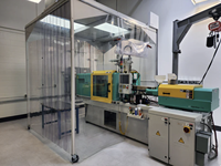Nouvelle salle blanche ISO 7 personnalisée pour machine de moulage par injection, cabine de production à parois souples avec flux d'air laminaire et filtre HEPA H14
