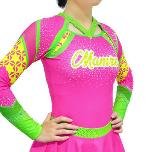 Roze <span class=keywords><strong>Cheerleading</strong></span> Uniform Met Mamre Print Kleurrijk Ontwerp Op Maat Gemaakte Teamwedstrijd Cheer Dance Performance Jurk - Product Image 5