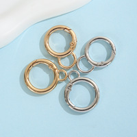 Anneau en O métallique à ressort KC1096 avec petite boucle, fermoir porte-clés DIY, breloque de sac, matériel de fabrication de bijoux