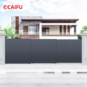 Porte coulissante <span class=keywords><strong>sectionnelle</strong></span> en aluminium moderne haut de gamme abordable en gros pour jardin villa cour extérieure - Product Image 4