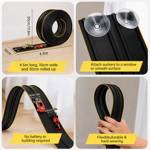 Pista de Carreras Flexible de 15 Pies con Ventosas y 2 Autos Pequeños para Jugar en la Pared - Product Image 2
