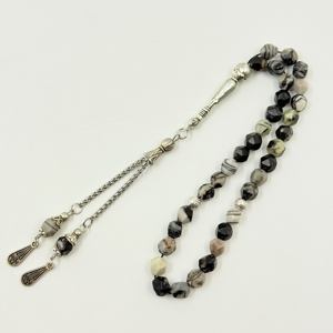 สร้อยข้อมือลูกปัดสวดมนต์อิสลาม ชุดว่ายน้ำ ประดับอัญมณ์ 8 มม. 33 เม็ด ทาฮะ ซุบฮา มิสบาฮ์ ลูกปัดสวดมนต์มุสลิม เครื่องประดับสำหรับผู้แสวงบุญ ทัสบีห์ โรซารี - Product Image 1