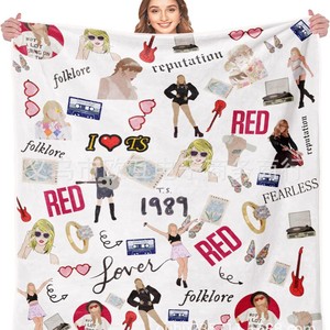 Music Star Album Flannel <b>Blanket</b> Throw <b>Blanket</b> Nap <b>Blanket</b> Breathable Skin Friendly <b>for</b> Winter Warmth Custom Print OEM ODM - Product Image 6