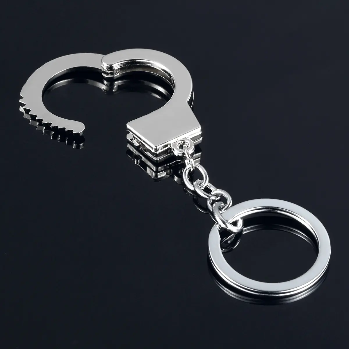 Chaveiro de handcuffs personalizado, atacado de fábrica, porta-chaves de carro de liga de zinco, chaveiro de metal
