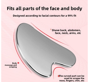 Planche Gua Sha en acier inoxydable DF22 de 4,0 mm d'épaisseur en forme de cœur, modèle GL01, outil de massage pour les mains et le visage, outil de beauté - Vente en gros - Product Image 6