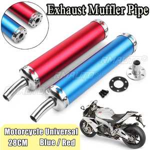 Silenciador de escape para motocicleta de carreras, 60x280mm, azul/rojo, 2 tiempos - Product Image 1