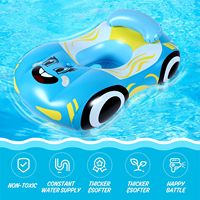 Flotteur de piscine gonflable avec pistolet à eau intégré Bateau de pirate Jouets de piscine pour enfants de 3 ans et plus et parents Famille Amusement d'été