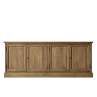 Buffet de restaurant rétro en bois massif RH de style américain armoire de rangement à 4 portes