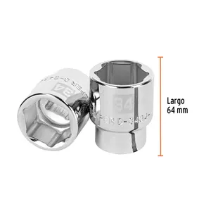 BOX 3 Douille 34 mm, 6 points, entraînement 3/4 po, TRUPER - Product Image 3