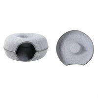 Série Signature CHUUYU PET |   Lit tunnel pour chat moderne en feutre solide et écologique - Détachable, résistant aux griffures, tunnel-caverne en forme de donut