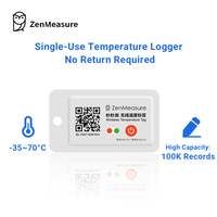 Registrador de Datos de Temperatura Inalámbrico ABS ZenMeasure OEM/ODM, Resistente al Agua IP67 5.0, Registro de 12 Meses para Logística de Cadena de Frío
