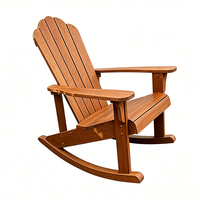 Chaise à bascule Adirondack en plastique et bois pour jardin et terrasse extérieurs modernes
