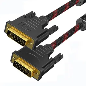 Xput cavo intrecciato personalizzato placcato oro 1080P 60Hz Dual Link DVI a DVI cavo maschio a maschio DVI-D cavo a doppio collegamento