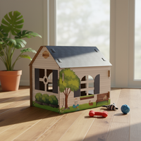 Maisonnette pour chat en carton en forme de maison avec griffoir 19" L x 13" L x 17" H