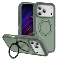 Coque de protection robuste et durable en TPU+PC avec anneau rotatif à 360° pour iPhone 17 Air 16 15 14 Plus 13 12 Pro Max