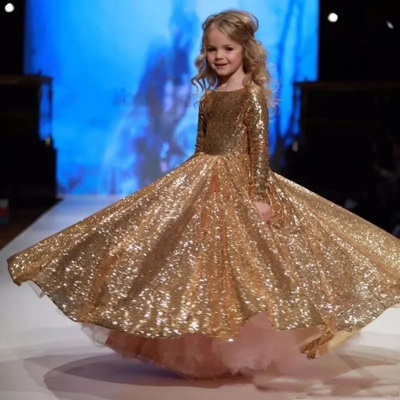 Rose Gold Flower Girl Dress